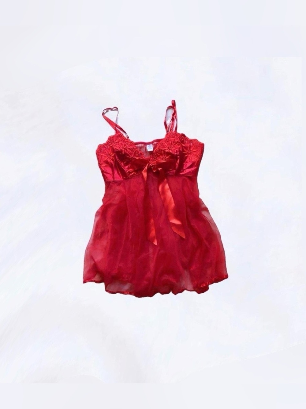 embroidered eyelet sheer babydoll nightie